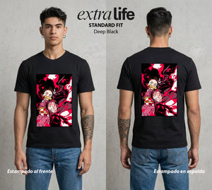 Cazadores de la Noche | La Flor del Bambu #01136 - Playera Standard Fit | Deep Black - Foto en modelo
