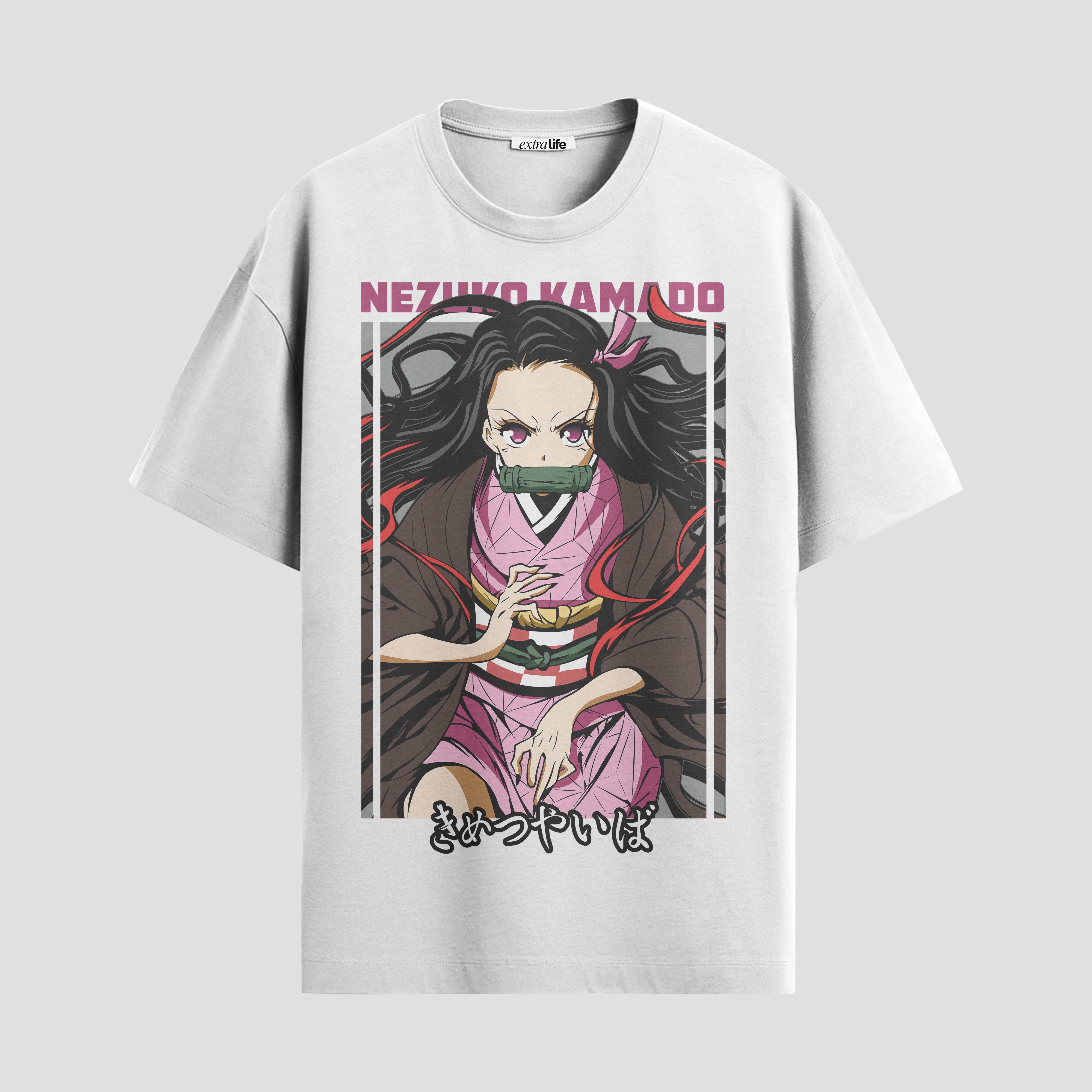 Playera urbana de anime y gaming ExtraLife MX, corte Standard Fit unisex ligero y transpirable en color Deep Black y Pure White, ropa de uso diario para gym y casual.