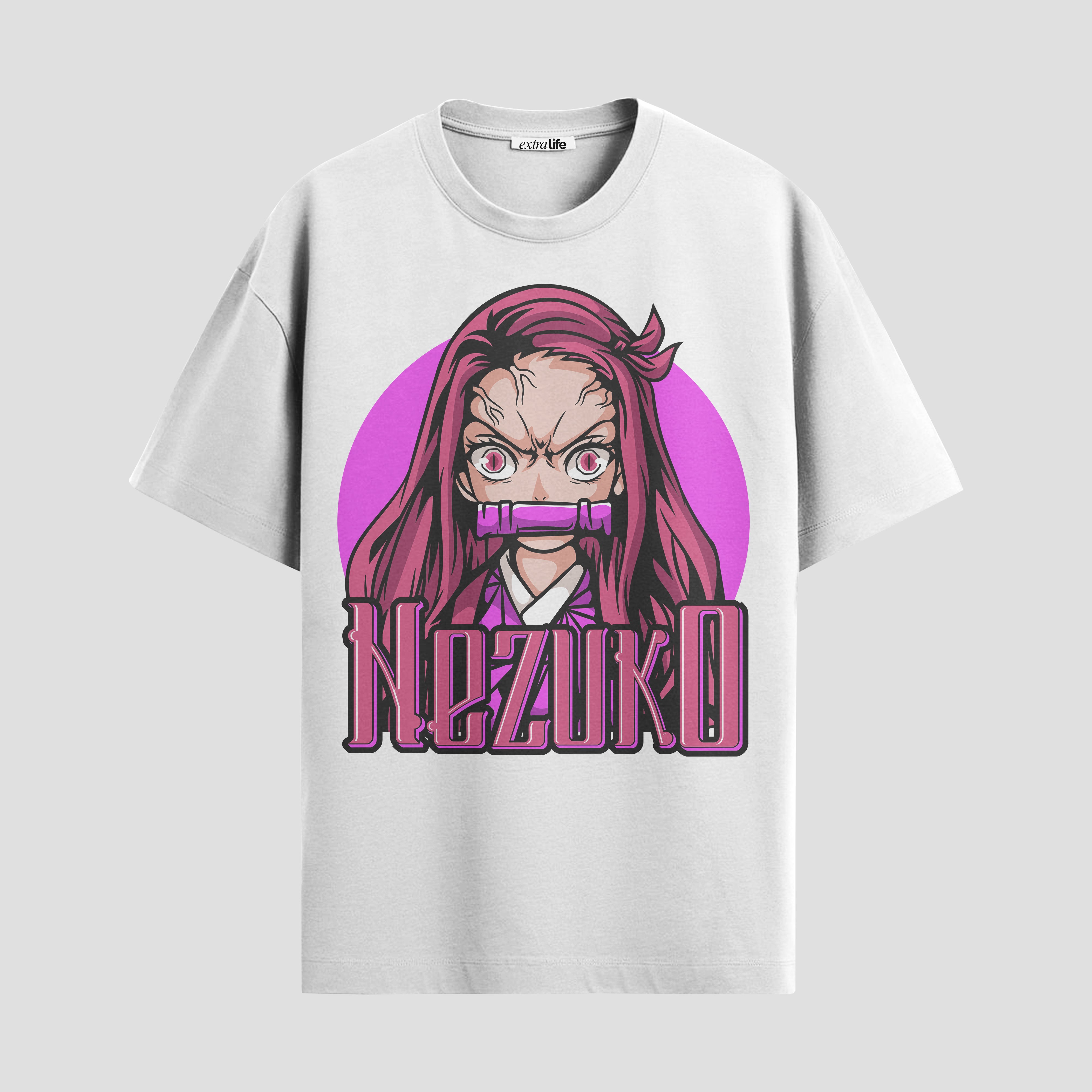 Playera urbana de anime y gaming ExtraLife MX, corte Standard Fit unisex ligero y transpirable en color Deep Black y Pure White, ropa de uso diario para gym y casual.