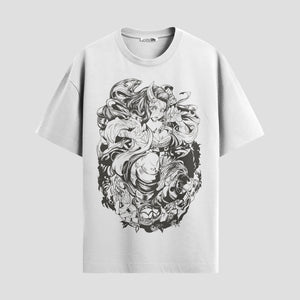 Playera urbana de anime y gaming ExtraLife MX, corte Standard Fit unisex ligero y transpirable en color Deep Black y Pure White, ropa de uso diario para gym y casual.