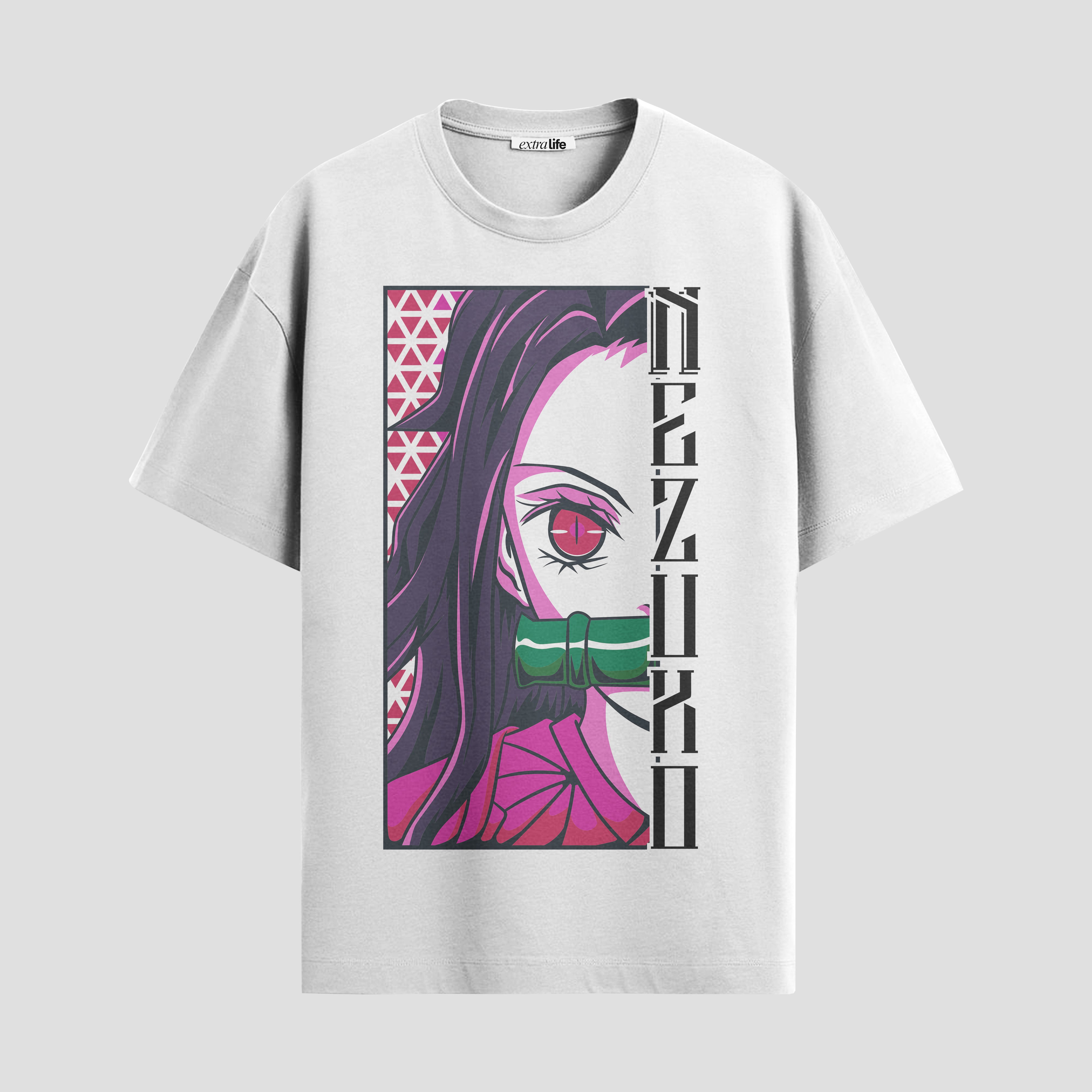 Playera urbana de anime y gaming ExtraLife MX, corte Standard Fit unisex ligero y transpirable en color Deep Black y Pure White, ropa de uso diario para gym y casual.