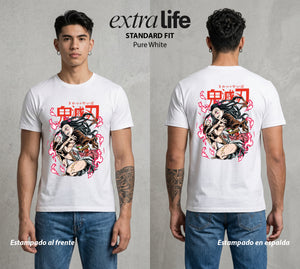 Cazadores de la Noche | La Hermana de Bambu #01155 - Playera Standard Fit | Pure White - Foto en modelo