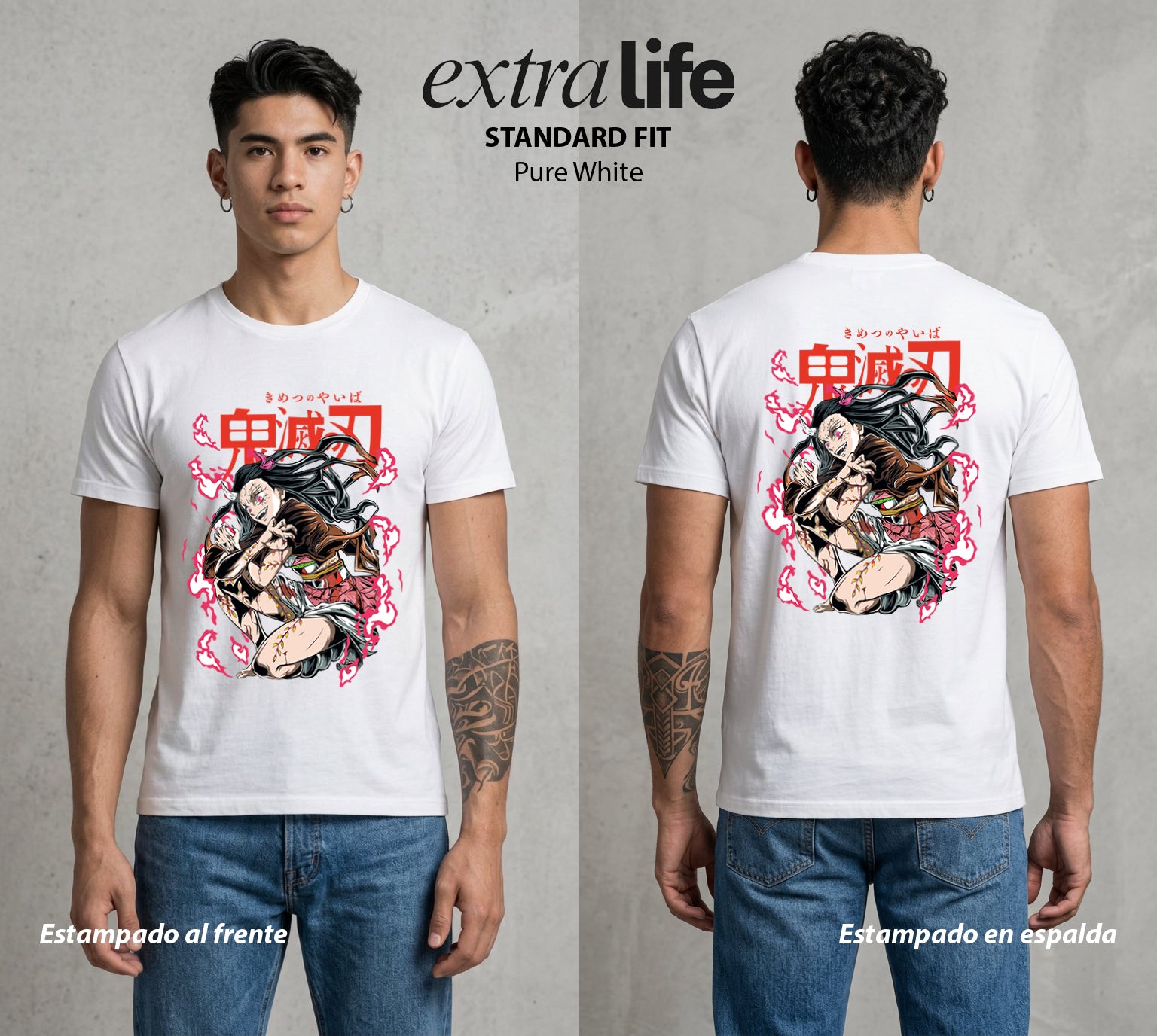 Cazadores de la Noche | La Hermana de Bambu #01155 - Playera Standard Fit | Pure White - Foto en modelo