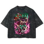 Playera streetwear premium de anime y gaming ExtraLife MX, corte boxy deluxe mineral wash heavyweight en color Acid Wash, moda urbana mexicana de culto.