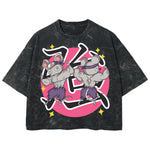 Playera streetwear premium de anime y gaming ExtraLife MX, corte boxy deluxe mineral wash heavyweight en color Acid Wash, moda urbana mexicana de culto.