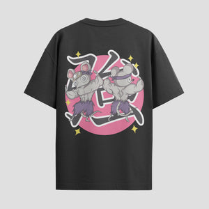 Playera urbana de anime y gaming ExtraLife MX, corte Standard Fit unisex ligero y transpirable en color Deep Black y Pure White, ropa de uso diario para gym y casual.