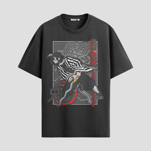 Playera urbana de anime y gaming ExtraLife MX, corte Standard Fit unisex ligero y transpirable en color Deep Black y Pure White, ropa de uso diario para gym y casual.
