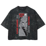Playera streetwear premium de anime y gaming ExtraLife MX, corte boxy deluxe mineral wash heavyweight en color Acid Wash, moda urbana mexicana de culto.