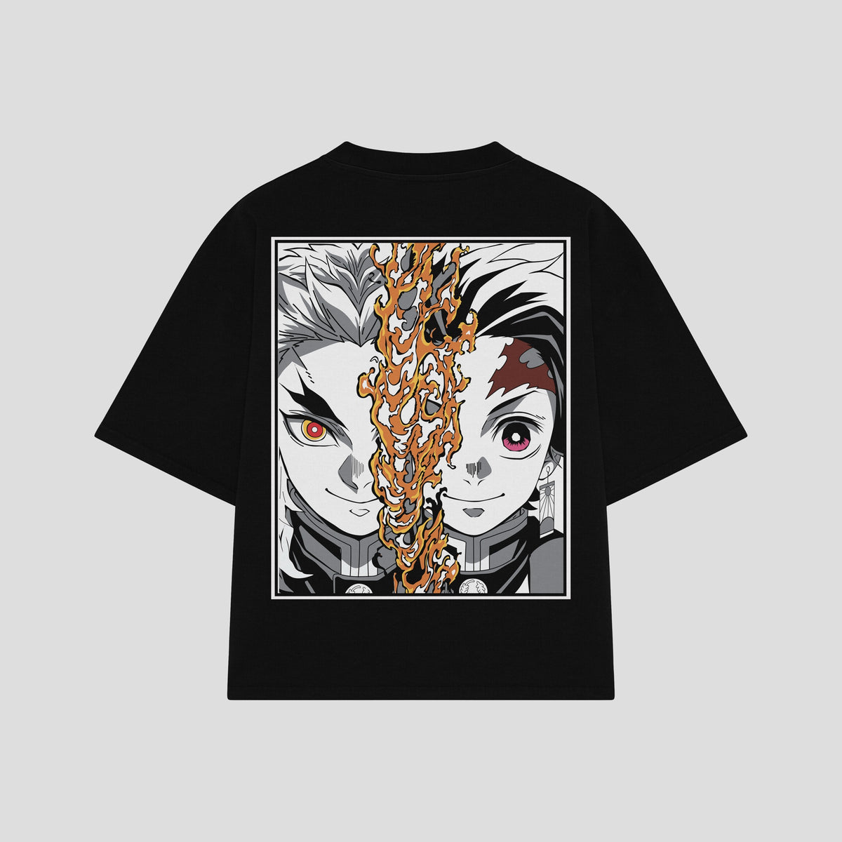 Playera streetwear premium de anime y gaming ExtraLife MX, corte oversized drop shoulder ligero y fresco en color Deep Black y Off-White, moda urbana mexicana de culto.