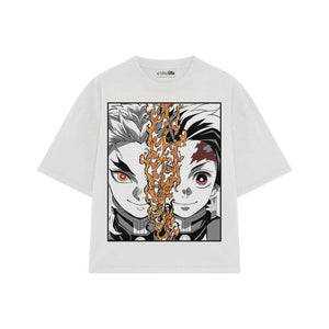 Playera streetwear premium de anime y gaming ExtraLife MX, corte oversized drop shoulder ligero y fresco en color Deep Black y Off-White, moda urbana mexicana de culto.