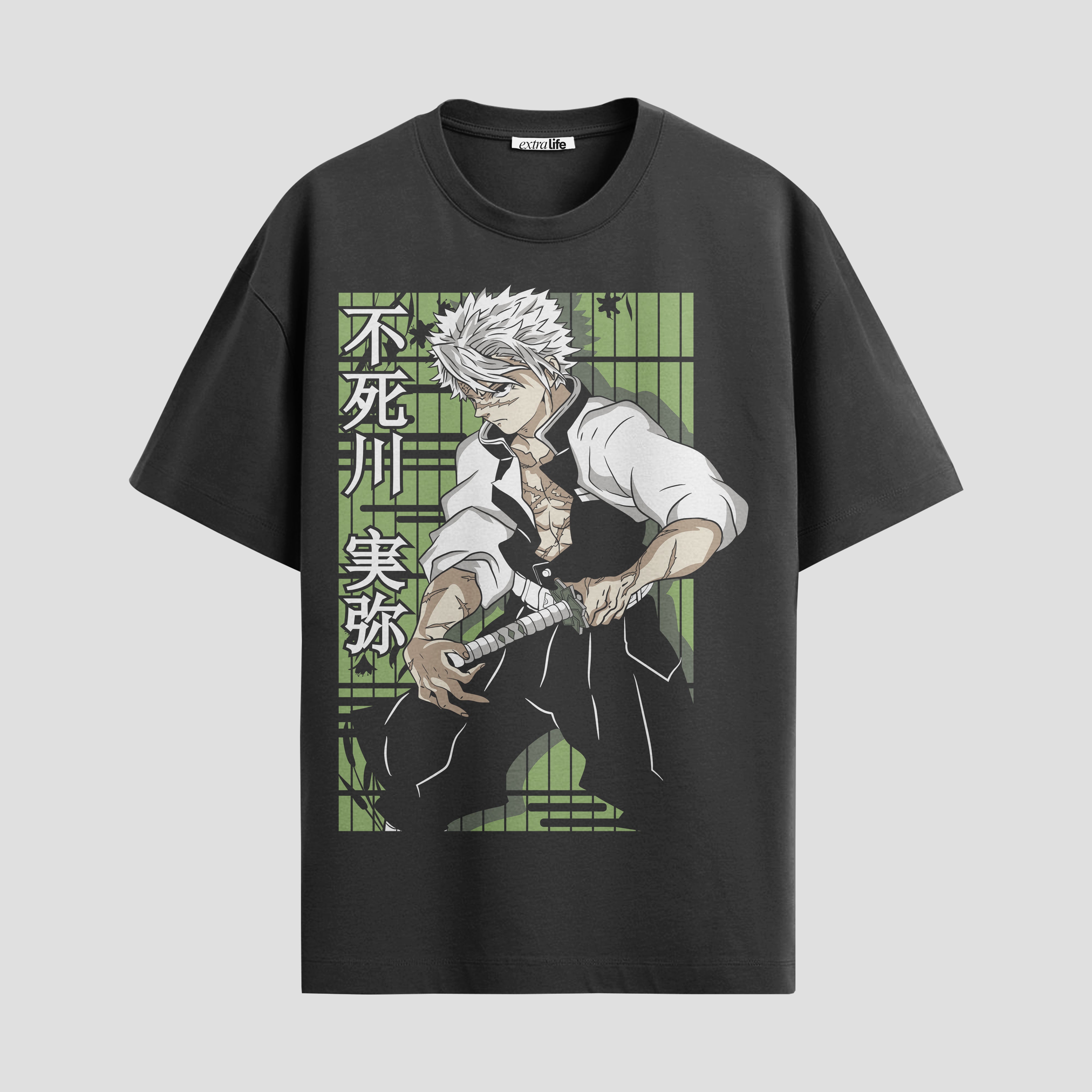 Playera urbana de anime y gaming ExtraLife MX, corte Standard Fit unisex ligero y transpirable en color Deep Black y Pure White, ropa de uso diario para gym y casual.