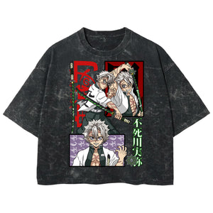 Playera streetwear premium de anime y gaming ExtraLife MX, corte boxy deluxe mineral wash heavyweight en color Acid Wash, moda urbana mexicana de culto.