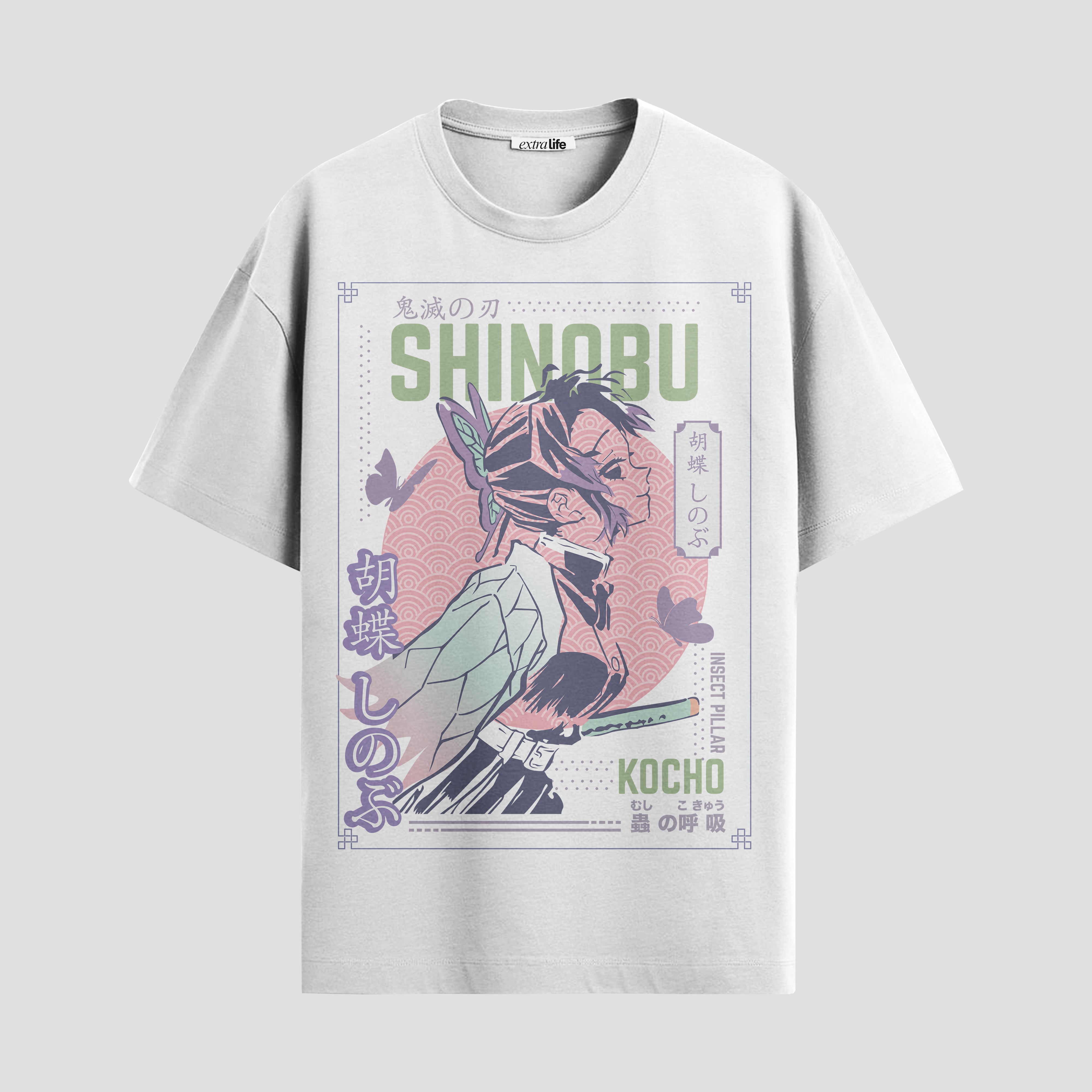 Playera urbana de anime y gaming ExtraLife MX, corte Standard Fit unisex ligero y transpirable en color Deep Black y Pure White, ropa de uso diario para gym y casual.