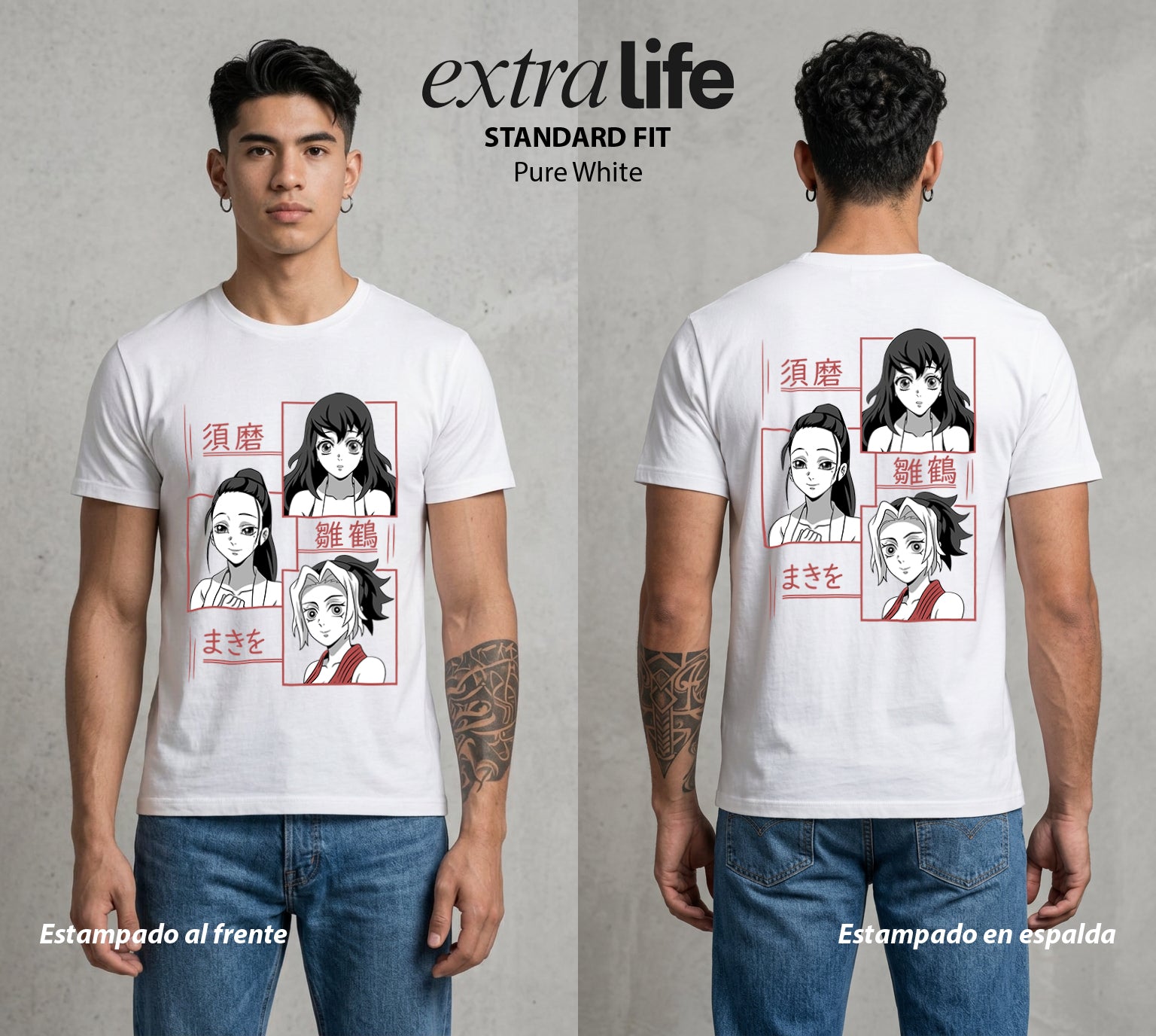 Cazadores de la Noche | La Kunoichi del Entretenimiento #01193 - Playera Standard Fit | Pure White - Foto en modelo
