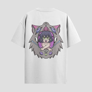 Playera urbana de anime y gaming ExtraLife MX, corte Standard Fit unisex ligero y transpirable en color Deep Black y Pure White, ropa de uso diario para gym y casual.