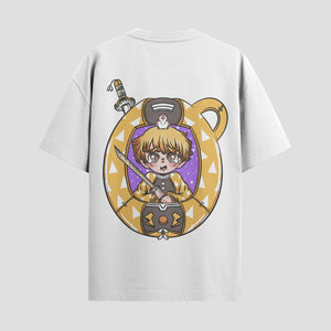 Playera urbana de anime y gaming ExtraLife MX, corte Standard Fit unisex ligero y transpirable en color Deep Black y Pure White, ropa de uso diario para gym y casual.