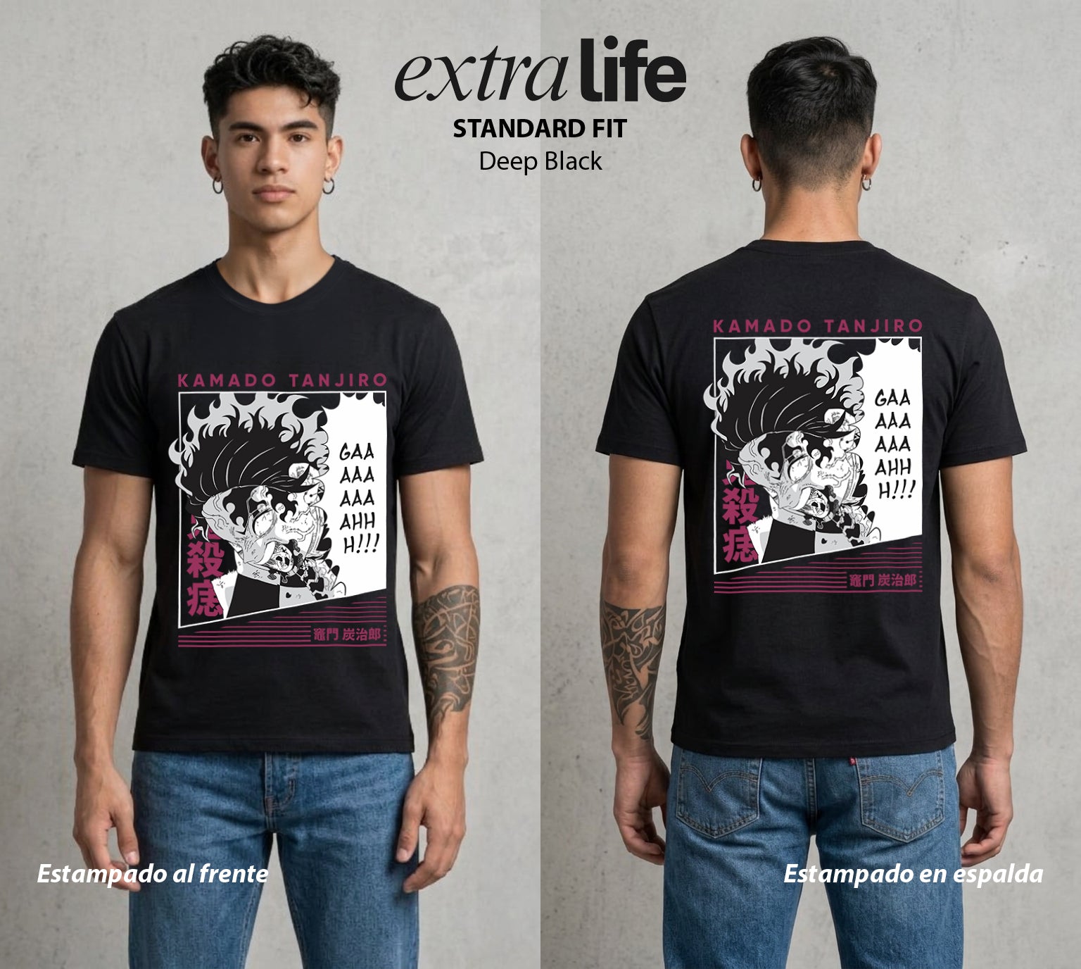 Cazadores de la Noche | La Determinacion del Cazador #01206 - Playera Standard Fit | Deep Black - Foto en modelo