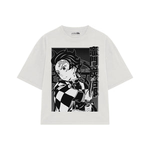 Playera streetwear premium de anime y gaming ExtraLife MX, corte oversized drop shoulder ligero y fresco en color Deep Black y Off-White, moda urbana mexicana de culto.