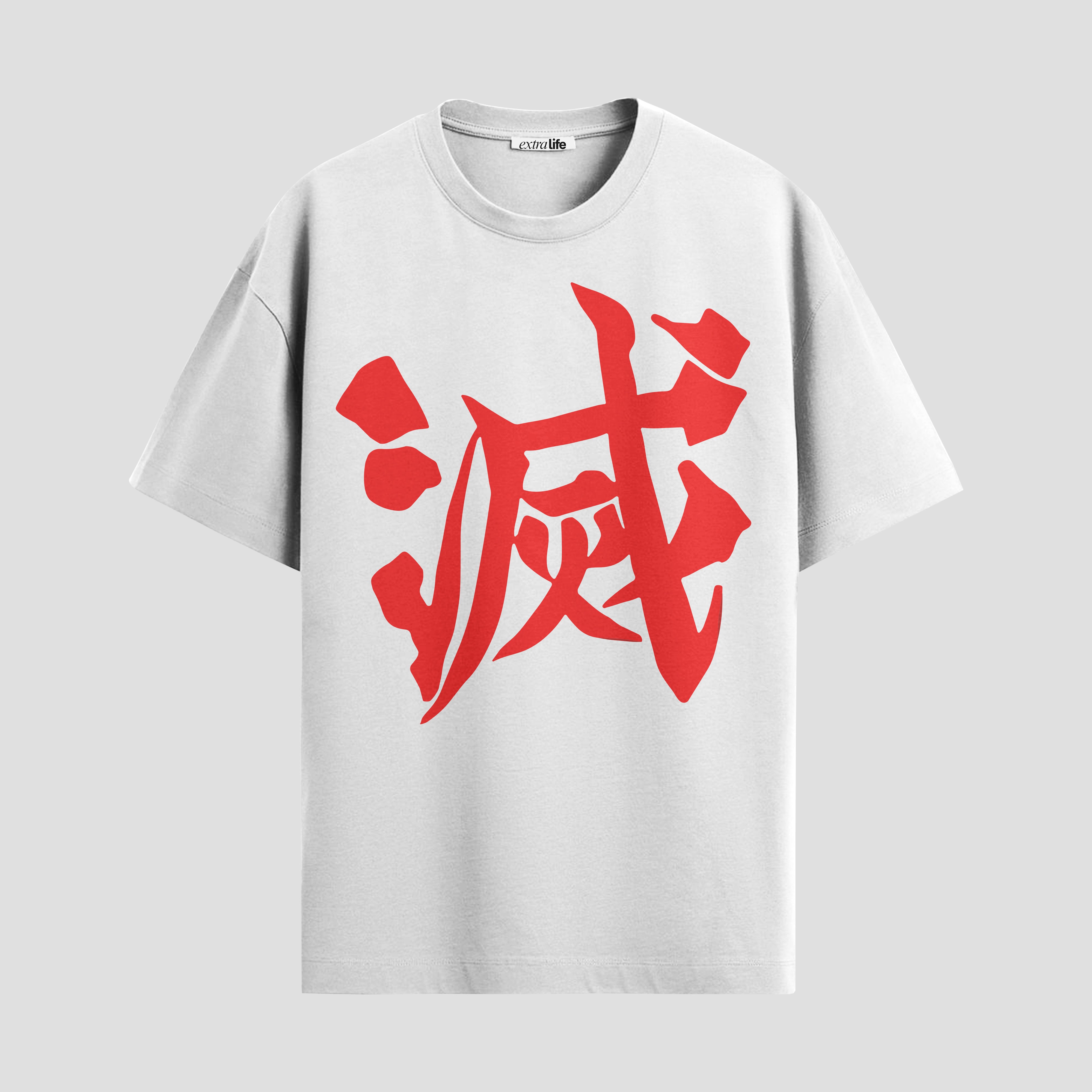 Playera urbana de anime y gaming ExtraLife MX, corte Standard Fit unisex ligero y transpirable en color Deep Black y Pure White, ropa de uso diario para gym y casual.