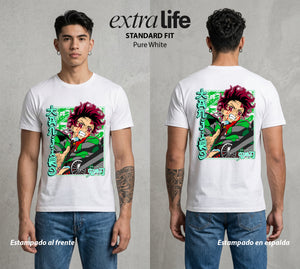 Cazadores de la Noche | Respiracion del Agua #01213 - Playera Standard Fit | Pure White - Foto en modelo
