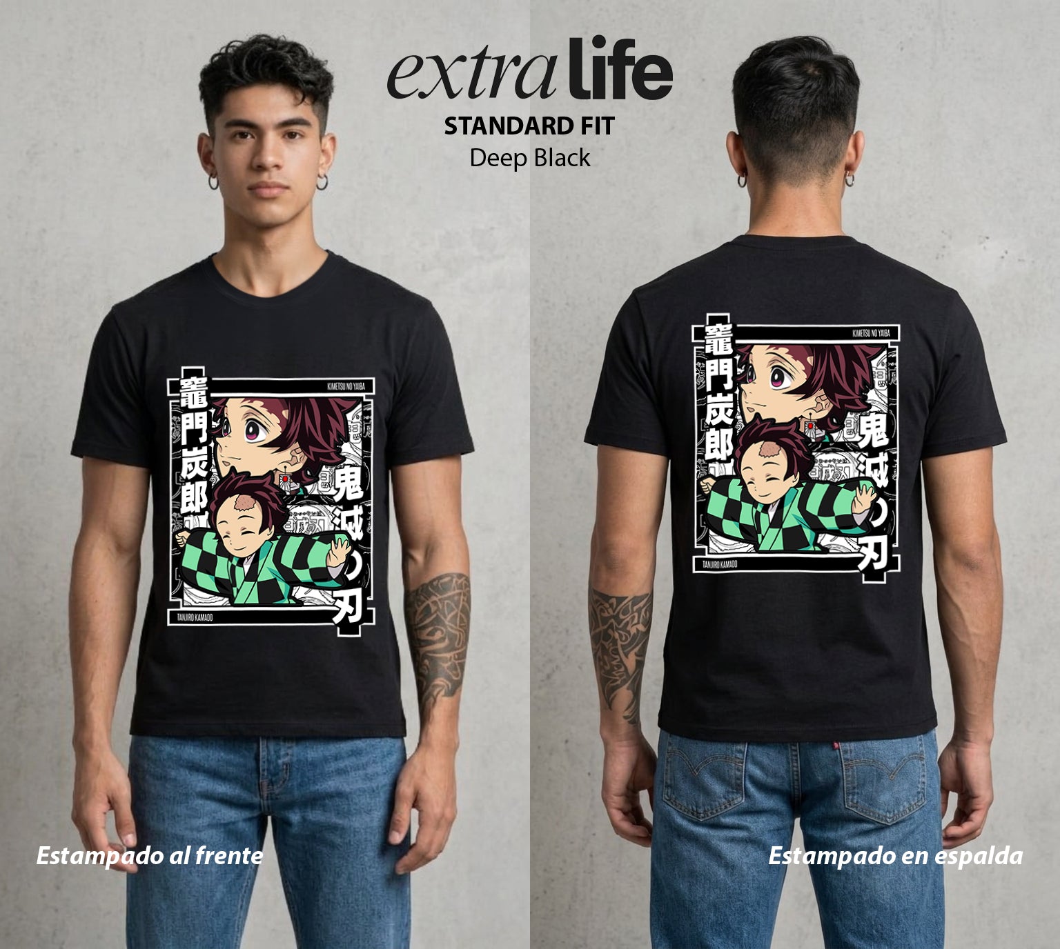 Cazadores de la Noche | El Cazador del Agua #01216 - Playera Standard Fit | Deep Black - Foto en modelo