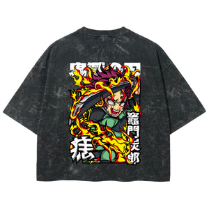 Playera streetwear premium de anime y gaming ExtraLife MX, corte boxy deluxe mineral wash heavyweight en color Acid Wash, moda urbana mexicana de culto.