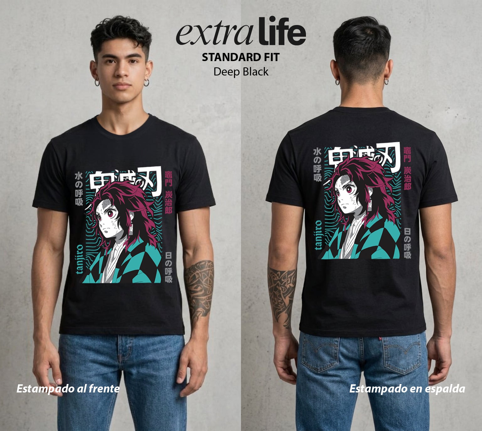 Cazadores de la Noche | El Nariz Sensible #01218 - Playera Standard Fit | Deep Black - Foto en modelo