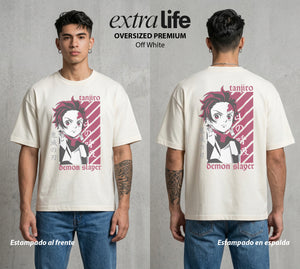 Cazadores de la Noche | Agua y Fuego del Sol #01219 - Playera Oversized Premium | Off White - Foto en modelo