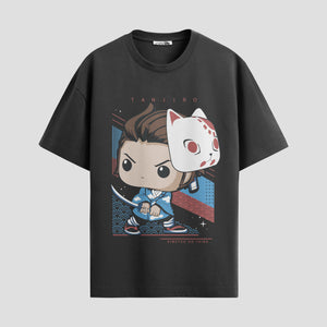 Playera urbana de anime y gaming ExtraLife MX, corte Standard Fit unisex ligero y transpirable en color Deep Black y Pure White, ropa de uso diario para gym y casual.