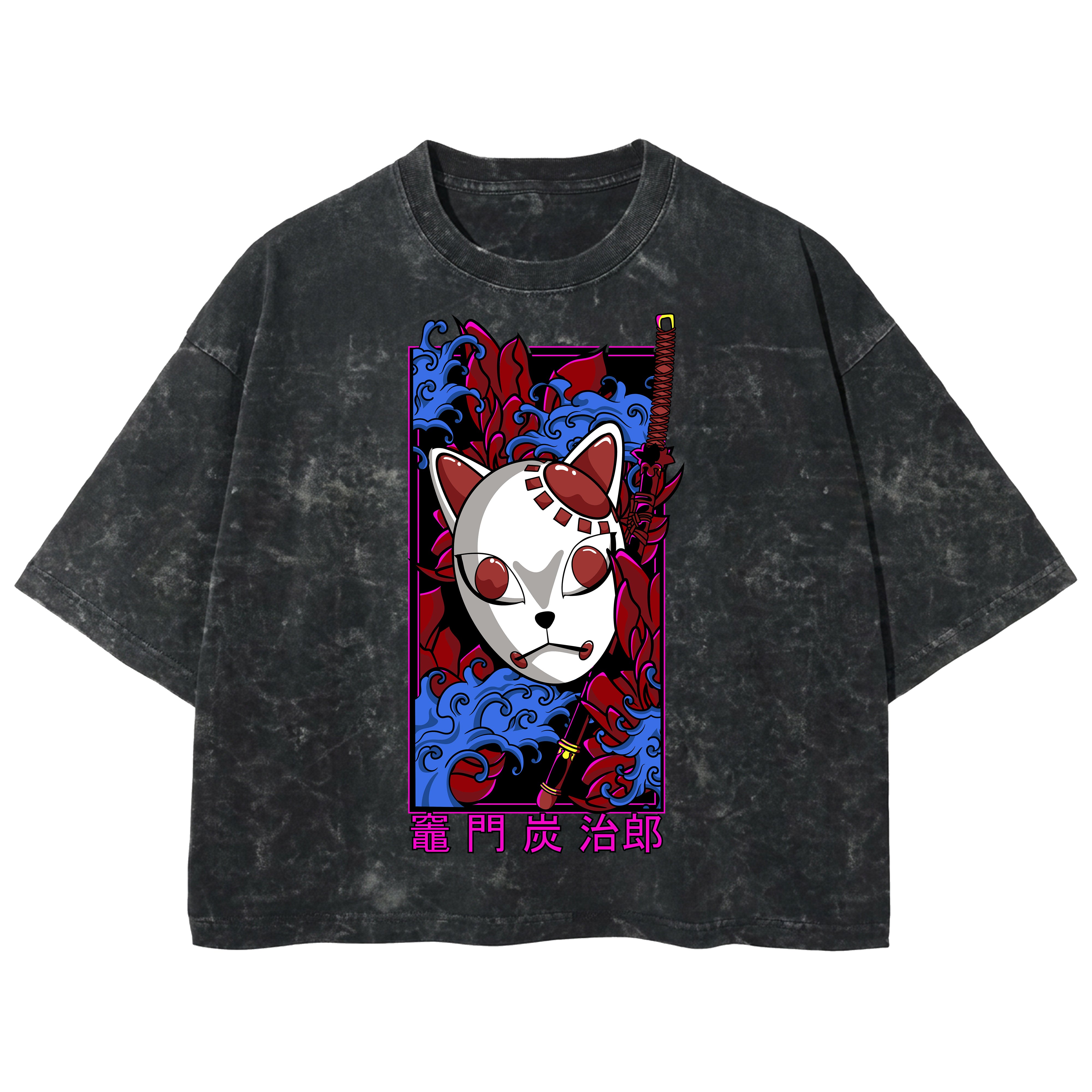 Playera streetwear premium de anime y gaming ExtraLife MX, corte boxy deluxe mineral wash heavyweight en color Acid Wash, moda urbana mexicana de culto.