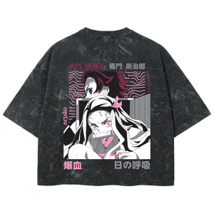 Playera streetwear premium de anime y gaming ExtraLife MX, corte boxy deluxe mineral wash heavyweight en color Acid Wash, moda urbana mexicana de culto.