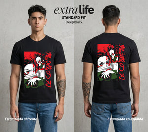 Cazadores de la Noche | La Demonia del Bien #01232 - Playera Standard Fit | Deep Black - Foto en modelo
