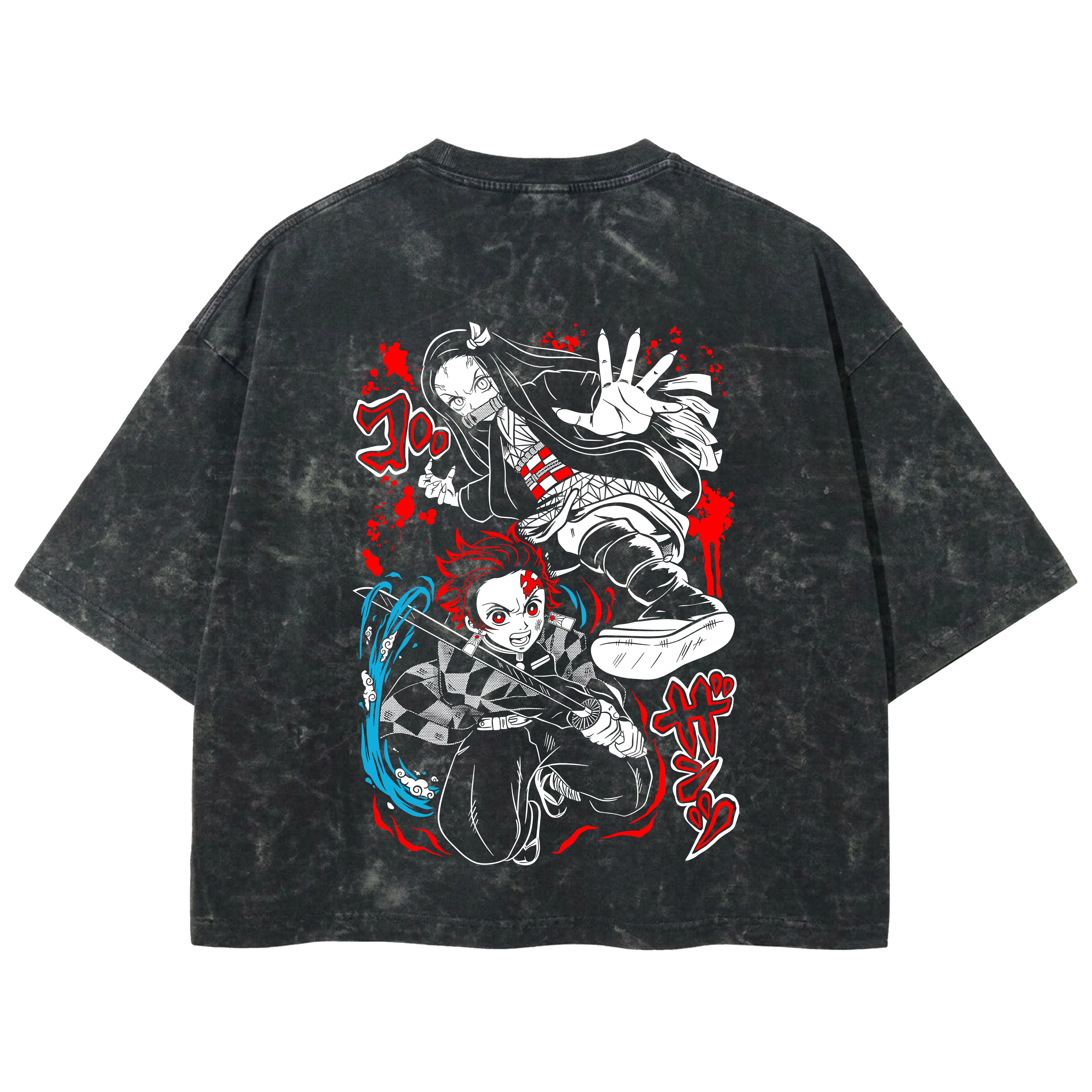 Playera streetwear premium de anime y gaming ExtraLife MX, corte boxy deluxe mineral wash heavyweight en color Acid Wash, moda urbana mexicana de culto.