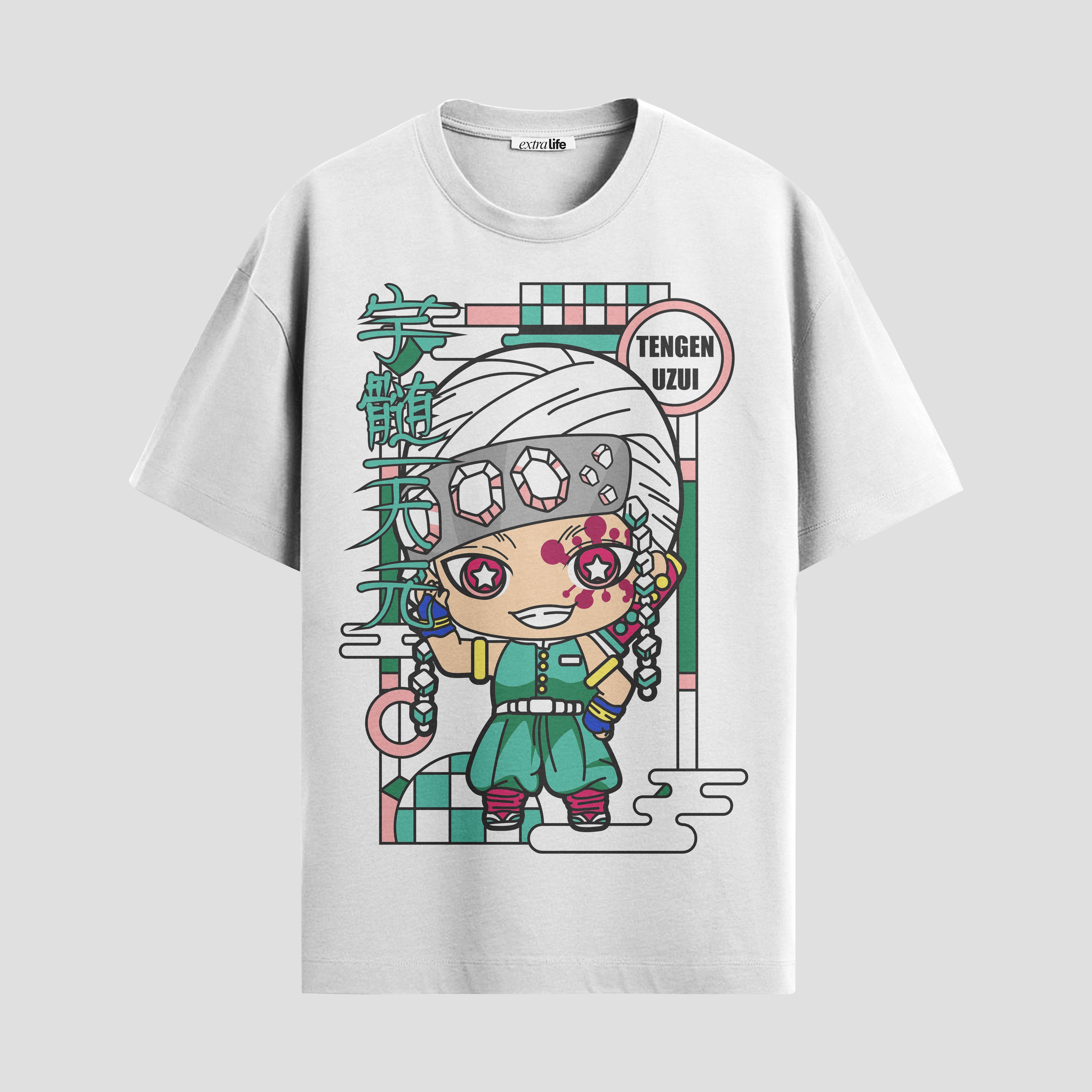 Playera urbana de anime y gaming ExtraLife MX, corte Standard Fit unisex ligero y transpirable en color Deep Black y Pure White, ropa de uso diario para gym y casual.