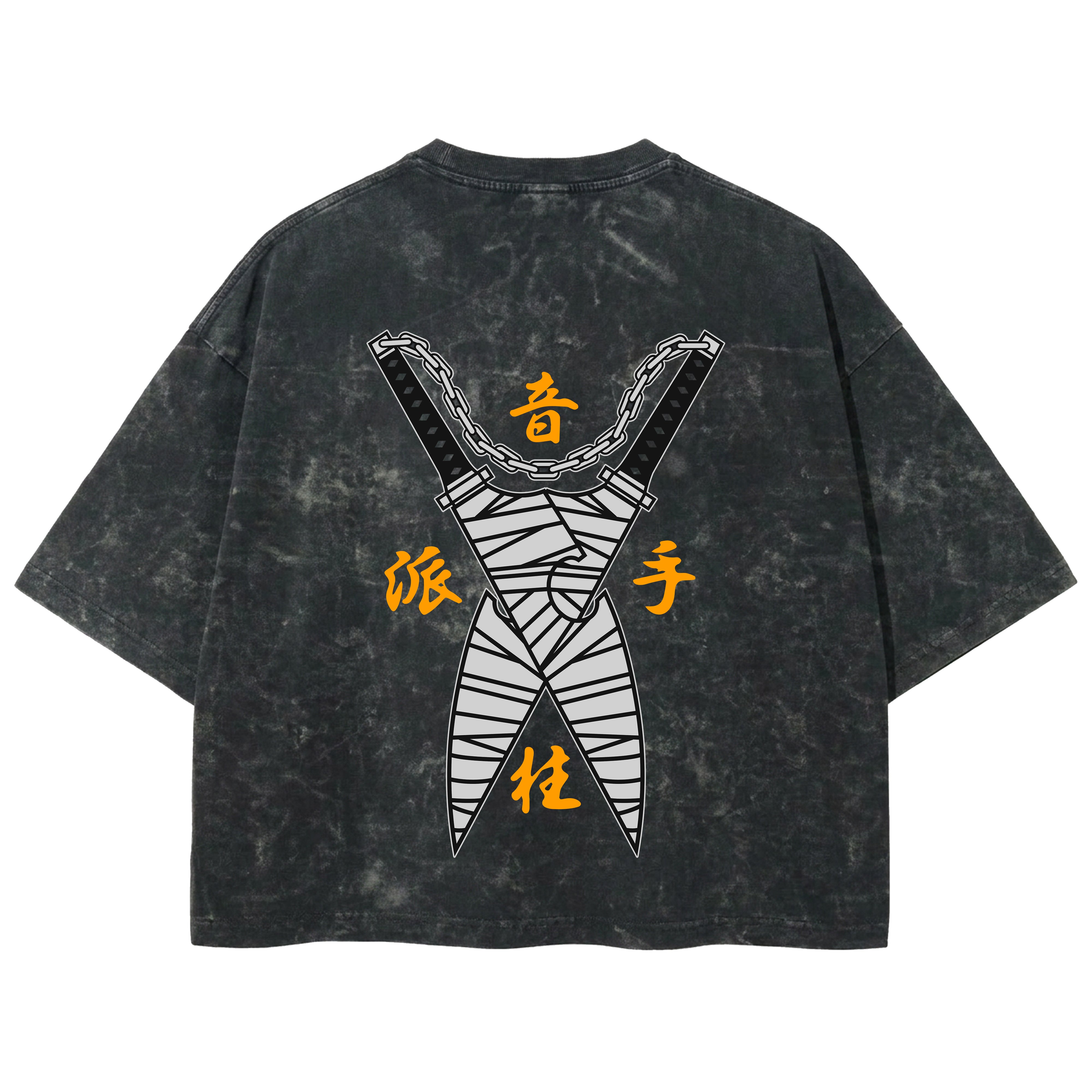 Playera streetwear premium de anime y gaming ExtraLife MX, corte boxy deluxe mineral wash heavyweight en color Acid Wash, moda urbana mexicana de culto.
