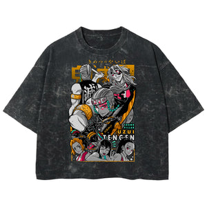 Playera streetwear premium de anime y gaming ExtraLife MX, corte boxy deluxe mineral wash heavyweight en color Acid Wash, moda urbana mexicana de culto.