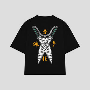 Playera streetwear premium de anime y gaming ExtraLife MX, corte oversized drop shoulder ligero y fresco en color Deep Black y Off-White, moda urbana mexicana de culto.