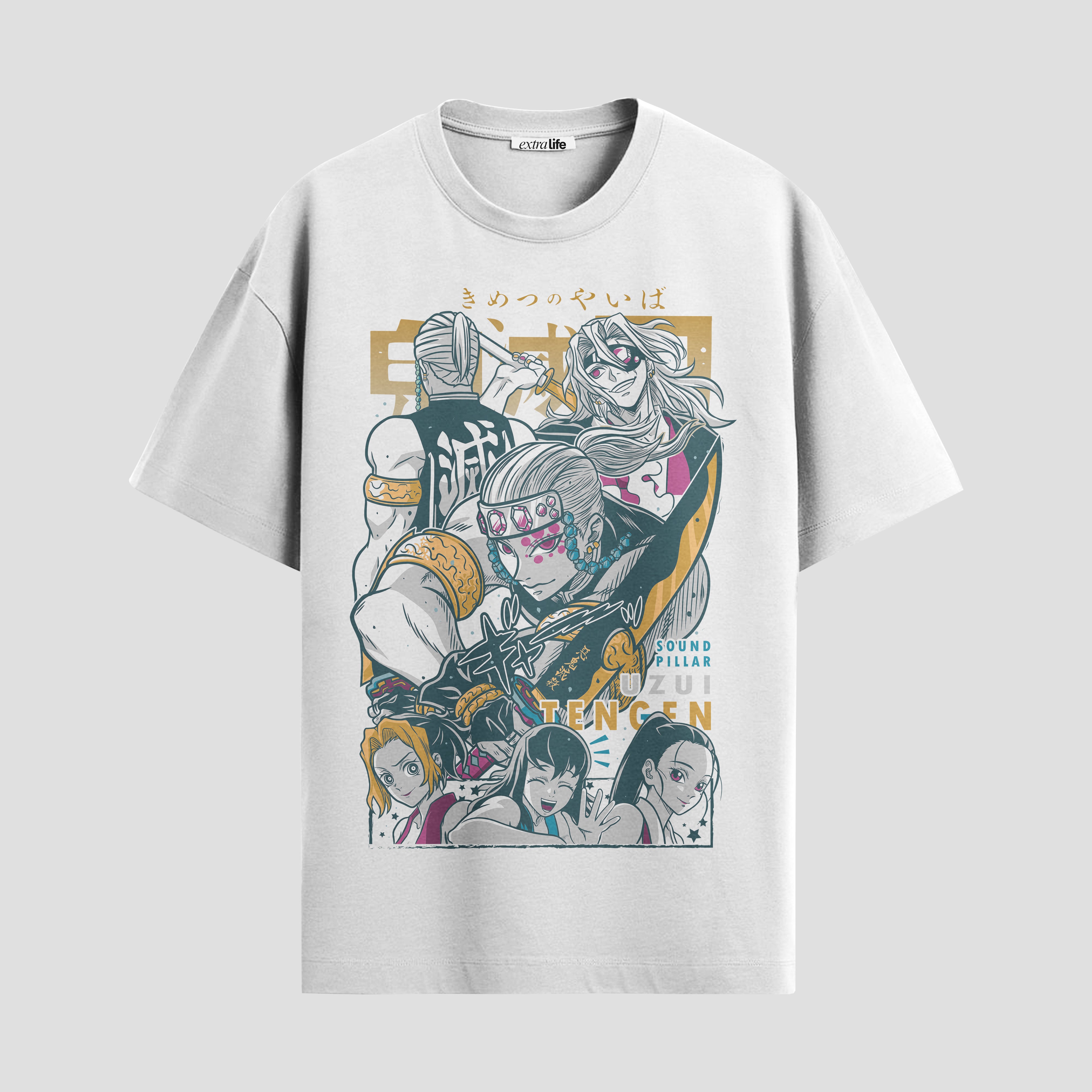 Playera urbana de anime y gaming ExtraLife MX, corte Standard Fit unisex ligero y transpirable en color Deep Black y Pure White, ropa de uso diario para gym y casual.