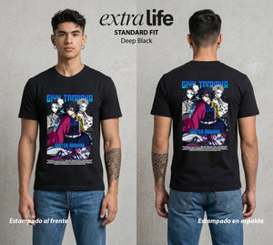 Cazadores de la Noche | Demon Slayer Tomioka #01250 - Playera Standard Fit | Deep Black - Foto en modelo