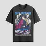 Playera urbana de anime y gaming ExtraLife MX, corte Standard Fit unisex ligero y transpirable en color Deep Black y Pure White, ropa de uso diario para gym y casual.