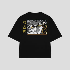 Playera streetwear premium de anime y gaming ExtraLife MX, corte oversized drop shoulder ligero y fresco en color Deep Black y Off-White, moda urbana mexicana de culto.