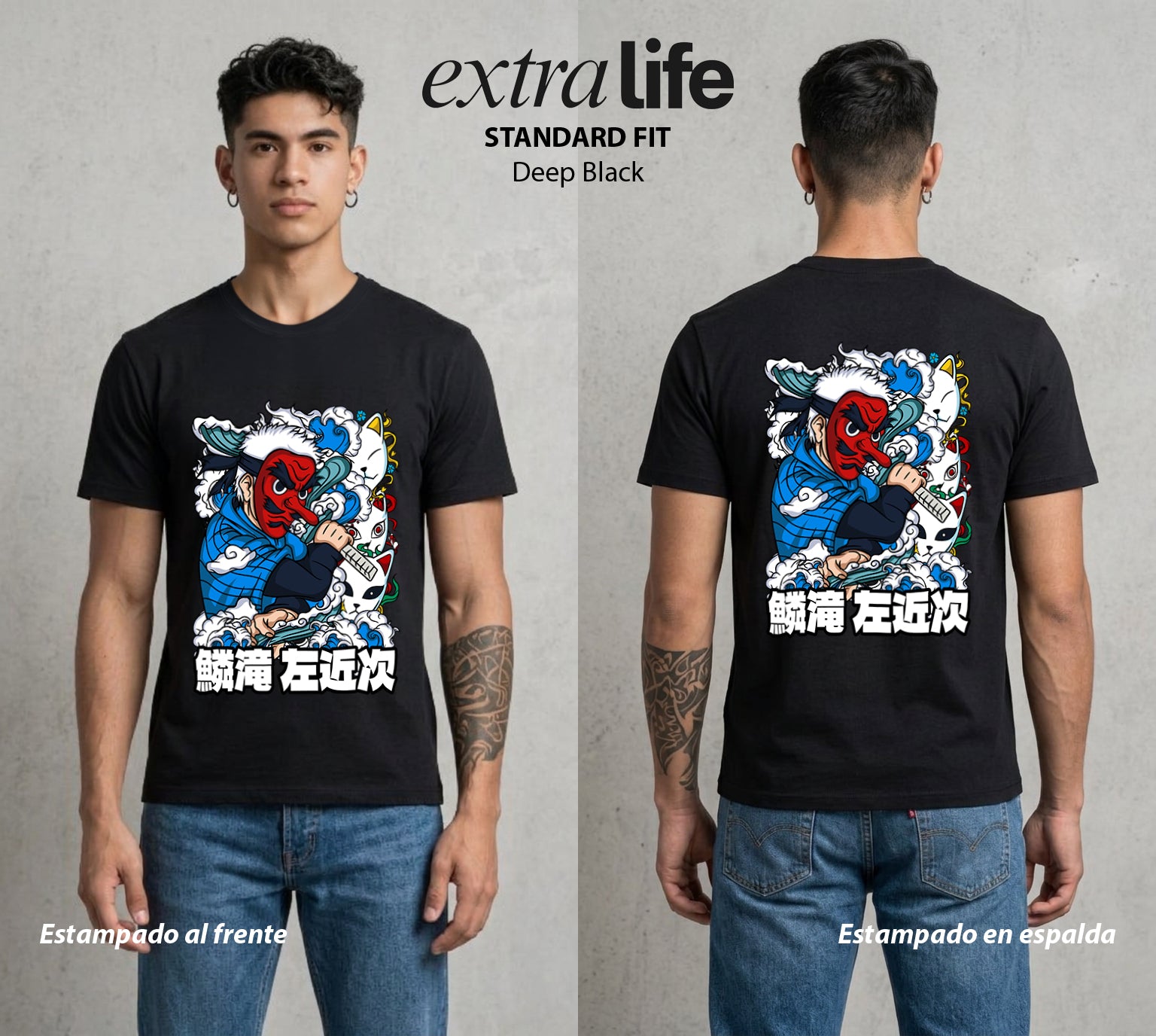 Cazadores de la Noche | El Instructor del Cazador #01260 - Playera Standard Fit | Deep Black - Foto en modelo