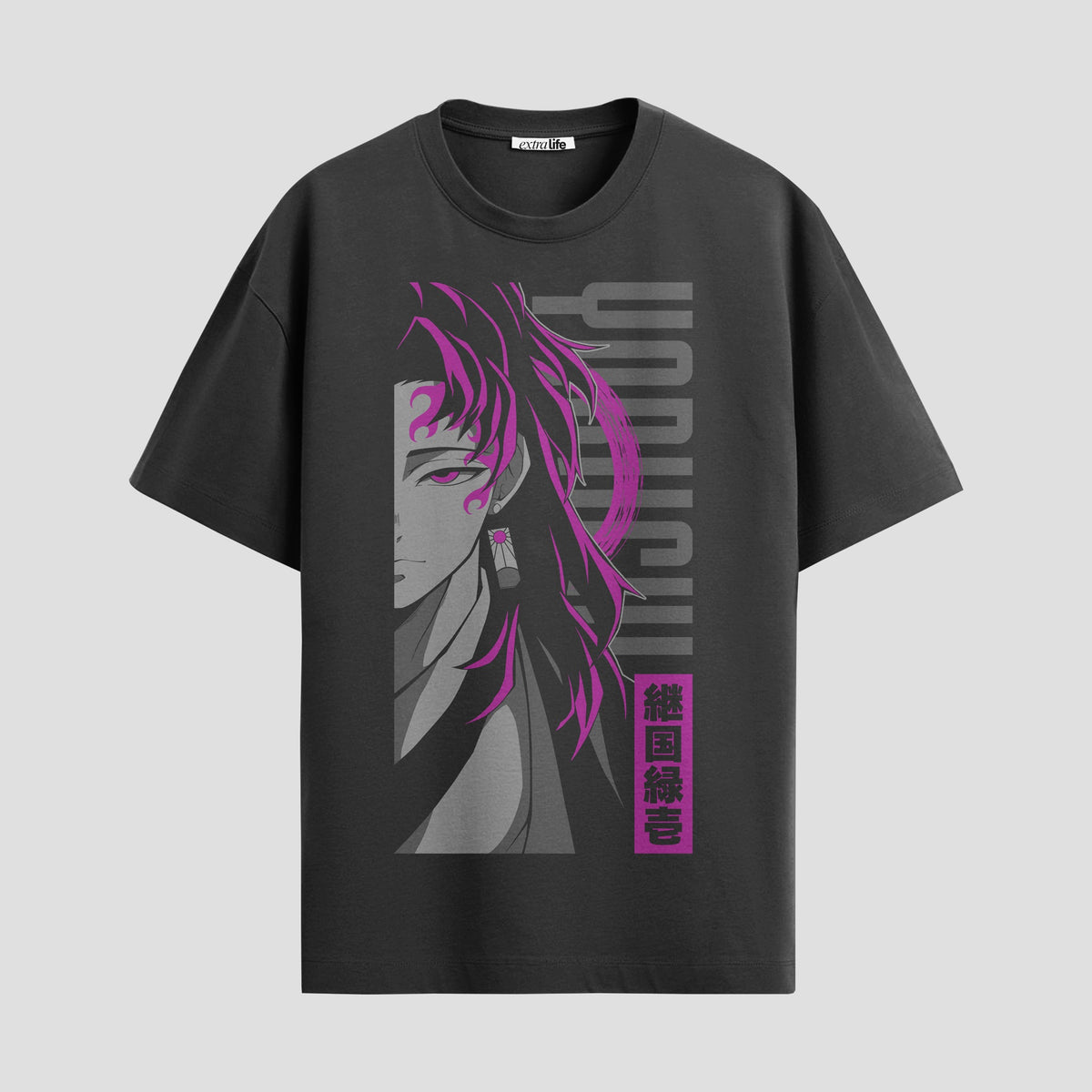 Playera urbana de anime y gaming ExtraLife MX, corte Classic Premium unisex ligero y transpirable en color Deep Black y Pure White, ropa de uso diario para gym y casual.