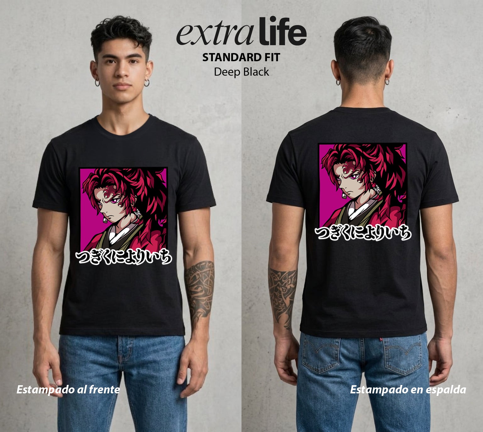 Cazadores de la Noche | El Primer Cazador #01268 - Playera Standard Fit | Deep Black - Foto en modelo