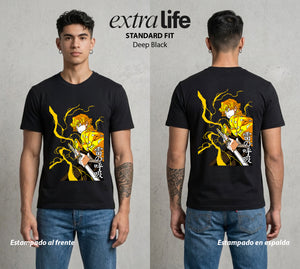 Cazadores de la Noche | El Rayo Dormilón #01277 - Playera Standard Fit | Deep Black - Foto en modelo