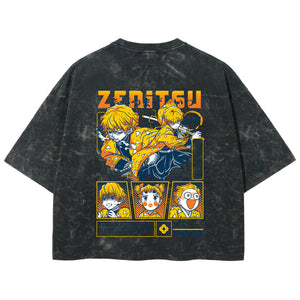 Playera streetwear premium de anime y gaming ExtraLife MX, corte boxy deluxe mineral wash heavyweight en color Acid Wash, moda urbana mexicana de culto.