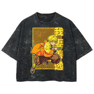 Playera streetwear premium de anime y gaming ExtraLife MX, corte boxy deluxe mineral wash heavyweight en color Acid Wash, moda urbana mexicana de culto.