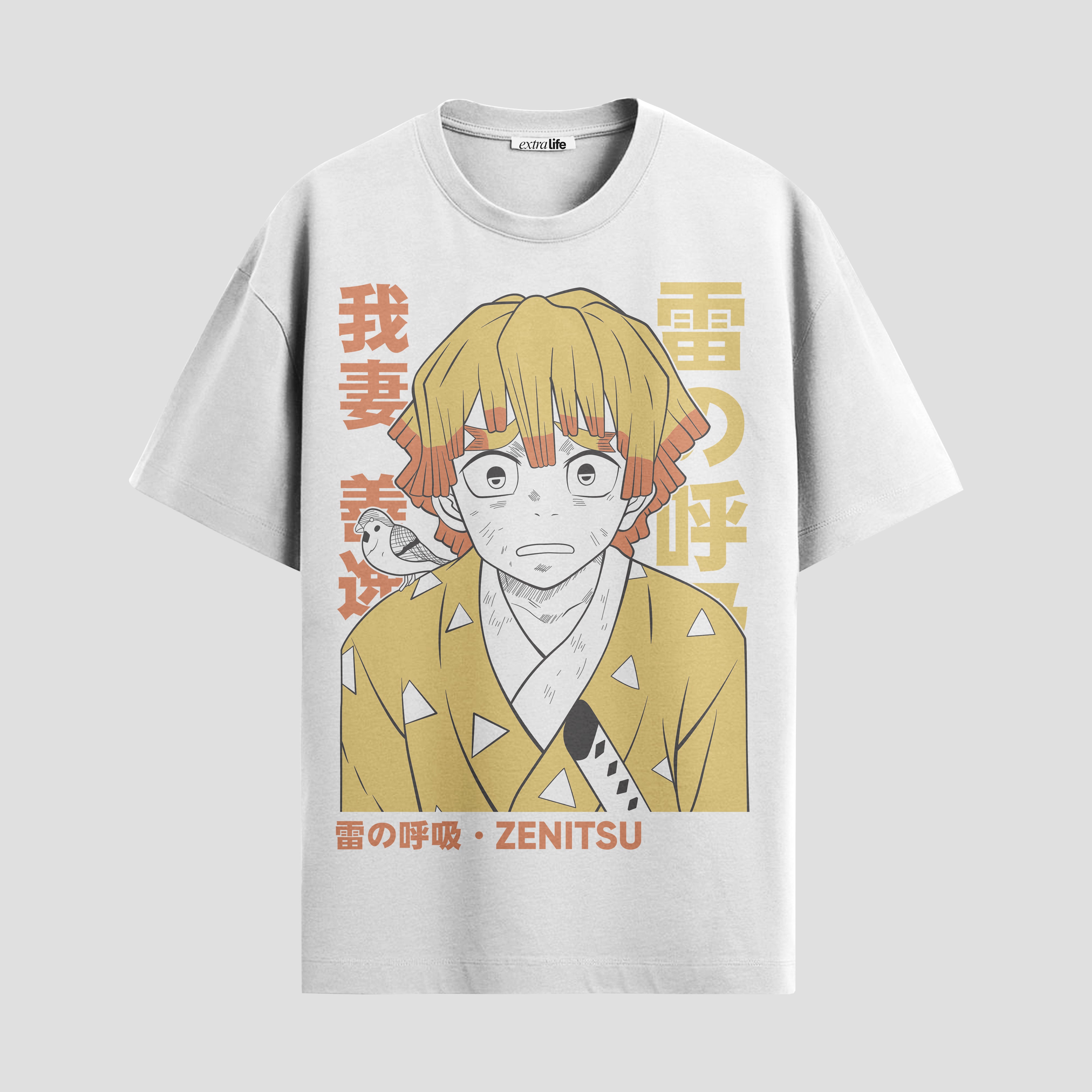 Playera urbana de anime y gaming ExtraLife MX, corte Standard Fit unisex ligero y transpirable en color Deep Black y Pure White, ropa de uso diario para gym y casual.