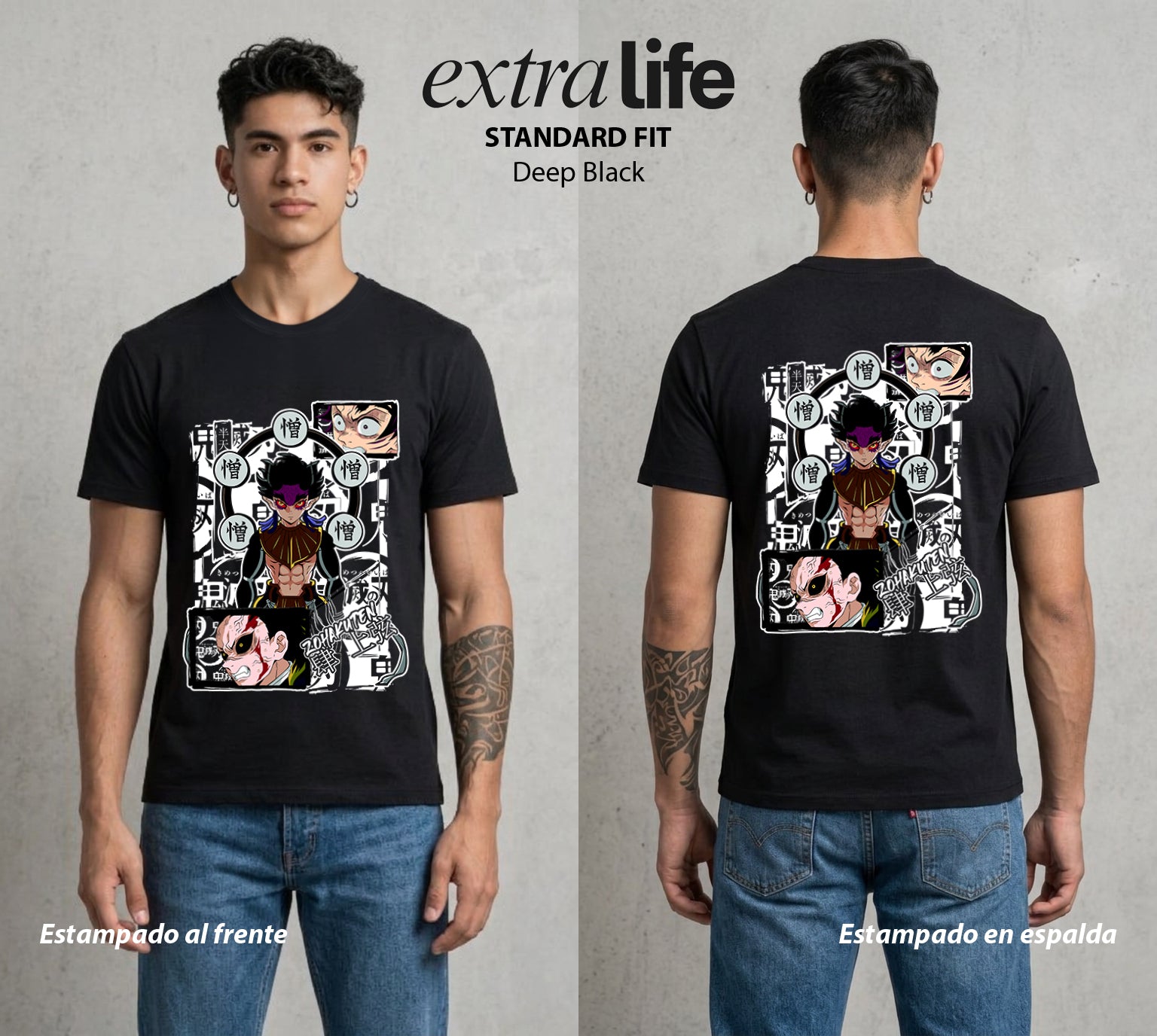 Cazadores de la Noche | El Odio Personificado #01286 - Playera Standard Fit | Deep Black - Foto en modelo