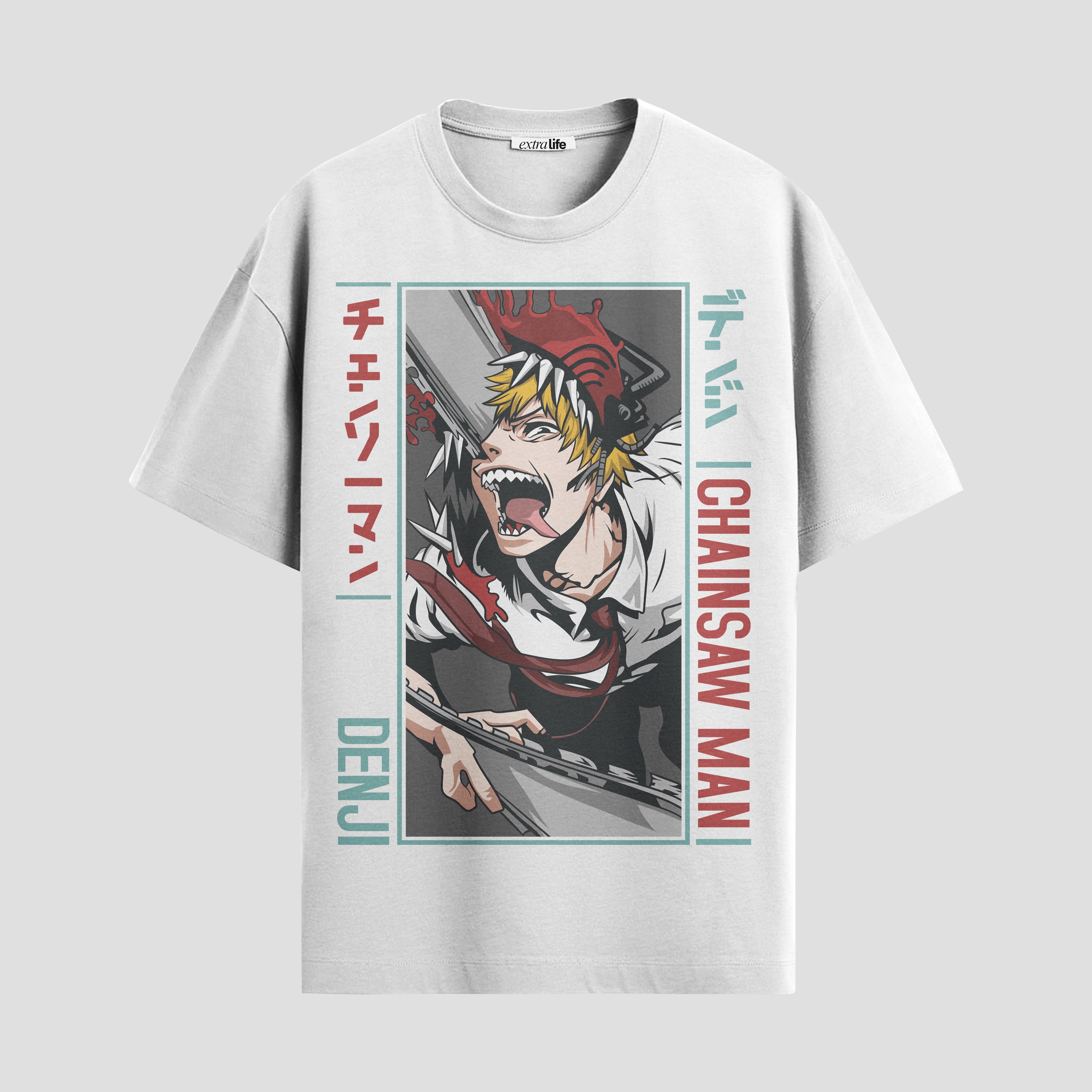 Playera urbana de anime y gaming ExtraLife MX, corte Standard Fit unisex ligero y transpirable en color Deep Black y Pure White, ropa de uso diario para gym y casual.